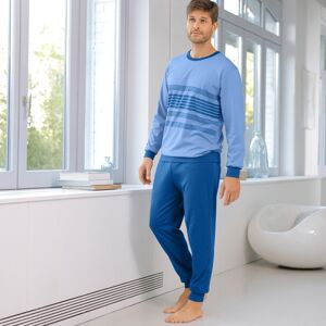 Blancheporte Pruhované pyžamo s nohavicami a dlhými rukávmi modrá 78/86 (S)
