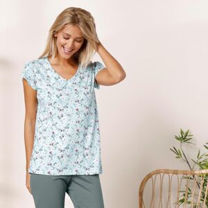 Blancheporte Pyžamové tričko s krátkymi rukávmi a potlačou morská zelená 50