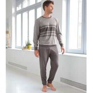 Blancheporte Pruhované pyžamo s nohavicami a dlhými rukávmi sivá 77/86 (S)