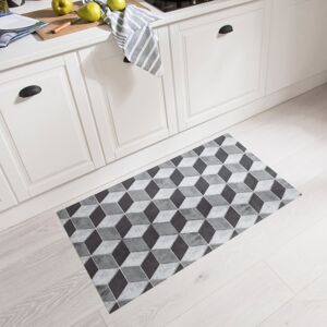 Blancheporte Vinylový koberec, efekt 3D čierna/sivá/biela 65x150cm