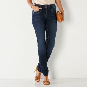 Blancheporte Rovné džínsy v opranom vzhľade tmavomodrá 50