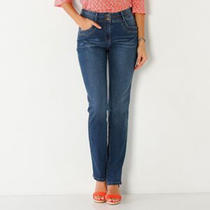 Blancheporte Rovné džínsy v opranom vzhľade modrá 50