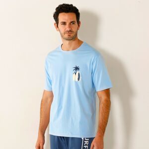 Blancheporte Pyžamové tričko s krátkymi rukávmi, motív "surf" nebeská modrá 137/146 (4XL)