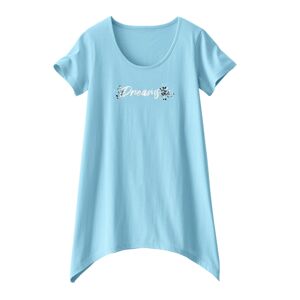 Blancheporte Asymetrické tričko s krátkymi rukávmi, tyrkysové tyrkysová 42/44