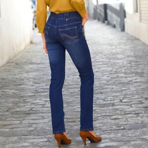 Blancheporte Rovné džínsy s vysokým pásom, pre nižšiu postavu tmavomodrá 40