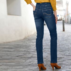 Blancheporte Rovné džínsy s vysokým pásom, vysoká postava tmavomodrá 52