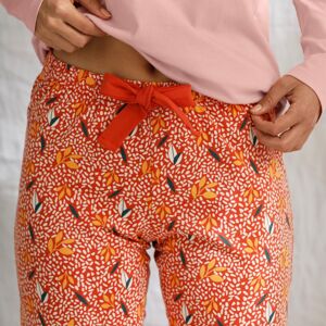 Blancheporte Pyžamové nohavice s potlačou, bio bavlna terakota 50
