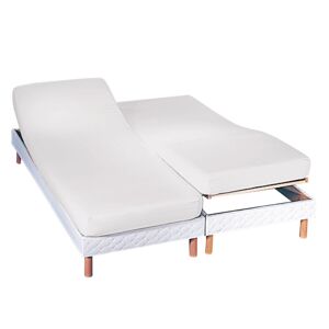 Blancheporte Napínacia jednofarebná plachta na polohovacie postele, hĺbka rohov 26 cm biela napínacia plachta 180x200cm