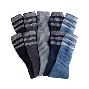 Blancheporte Súprava 10 párov komfortných ponožiek antracitová/sivá/modrá 47/50