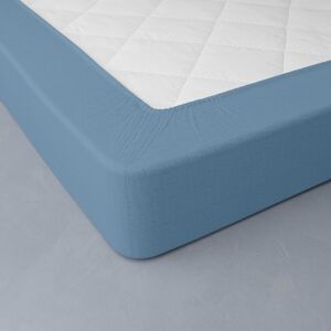 Blancheporte Jednofarebná posteľná bielizeň, zn. Colombine, zapratý ľan modrá klasická plachta 180x290cm
