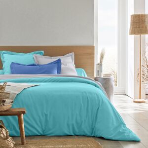 Blancheporte Jednofarebná posteľná súprava zn. Colombine z bavlny blankytná modrá obliečka na vank. 63x63cm+lem