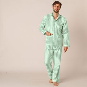 Blancheporte Klasické pyžamo, flanel zelená 137/146 (4XL)