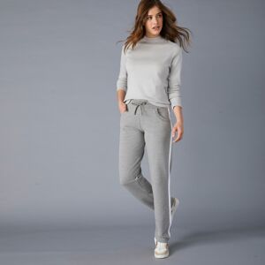 Blancheporte Športové dvojfarebné nohavice sivý melír/biela 54