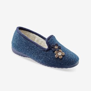 Blancheporte Domáce papuče s motívom kvetín modrá indigo 36