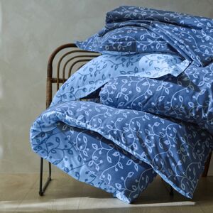 Blancheporte Bavlnená posteľná bielizeň Lístky modrá obliečka na prikrývku140x200cm