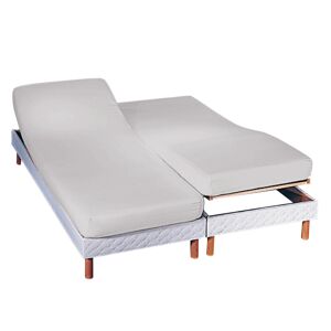Blancheporte Napínacia jednofarebná plachta na polohovacie postele s hĺbkou rohov 26 cm perlovosivá 140x190cm