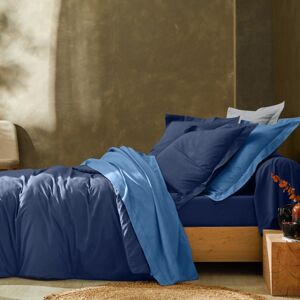 Blancheporte Jednofarebná posteľná súprava zn. Colombine z bavlny nám.modrá napínacia plachta 180x200cm