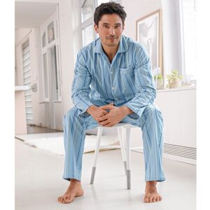 Blancheporte Flanelové pánske pyžamo s prúžkami modrá 107/116 (XL)