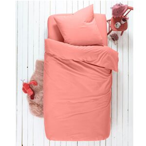 Blancheporte Detské jednofarebná posteľná bielizeň, polycoton koralová obliečka na prikrývku140x200cm