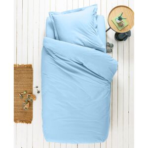 Blancheporte Detské jednofarebná posteľná bielizeň, bio bavlna modrosivá napínacia plachta 90x190cm