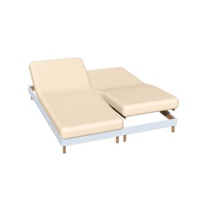 Blancheporte Napínacia jednofarebná plachta na polohovacie postele s hĺbkou rohov 26 cm piesková 160x200cm