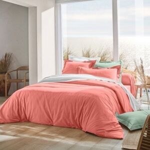 Blancheporte Jednofarebná posteľná bielizeň z polycotonu koralová obliečka na prikrývku140x200cm