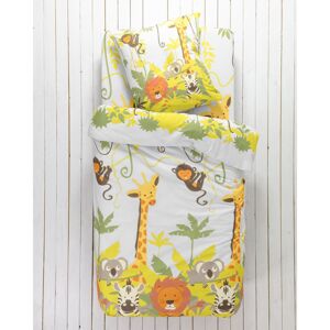 Blancheporte Detská posteľná bielizeň Džungľa s potlačou zvieratiek, bavlna béžová obliečka na prikrývku140x200cm
