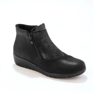 Blancheporte Vysoké topánky s efektom 2 materiálov s fleecovou podšívkou, čierne čierna 38