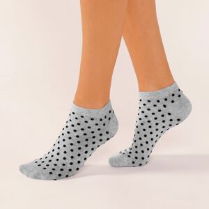 Blancheporte Nízke ponožky s bodkami, súprava 5 ks sivá/čierna 35/38