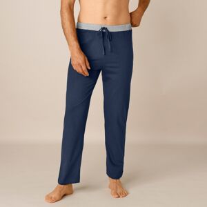 Blancheporte Súprava 2 rovných pyžamových nohavíc nám.modrá+sivý melír 72/74