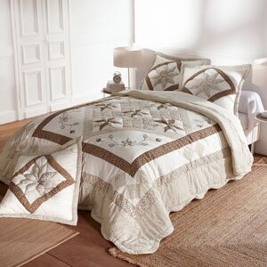 Blancheporte Prikrývka na posteľ patchwork hnedosivá obliečka na vankúš 65x65cm