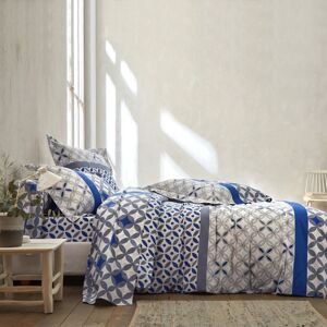 Blancheporte Posteľná bielizeň Marlow s geometrickým vzorom, bavlna, zn. Colombine sivá/modrá obliečka na vank. 50x70cm+lem