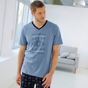 Blancheporte Pyžamové tričko s potlačou a krátkymi rukávmi modrá 137/146 (4XL)