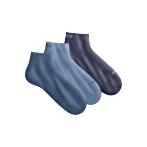 Blancheporte Súprava 3 párov členkových ponožiek modrá+nám.modrá 43/46