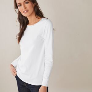 Blancheporte Hrejivé tričko s dlhými rukávmi biela 50