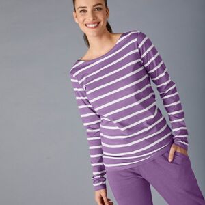 Blancheporte Pruhované tričko z bio bavlny, eco-friendly fialová/biela 50