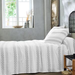 Blancheporte Prikrývka na posteľ s tkanými pruhmi sivá prehoz 150x150cm