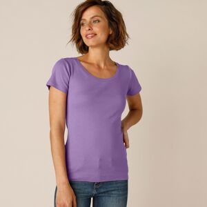 Blancheporte Jednofarebné tričko s krátkymi rukávmi, bio bavlna lila 54