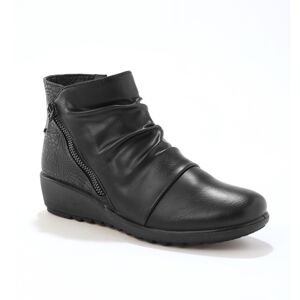 Blancheporte Vysoké topánky s plisovaním z 2 materiálov, čierne čierna 38