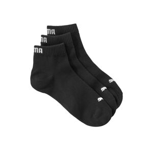 Blancheporte Krátke ponožky Quarter Puma, sada 3 párov, čierne čierna 39/42