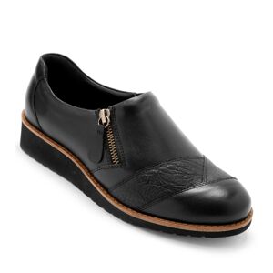 Blancheporte Kožené pohodlné topánky na klinovej podrážke, čierne čierna 38
