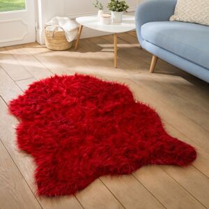 Blancheporte Koberec s dlhým vlasom, dizajn zvieracej srsti červená 100x140cm