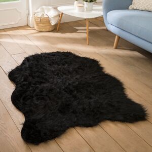 Blancheporte Koberec s dlhým vlasom, dizajn zvieracej srsti čierna 140x200cm