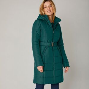 Blancheporte Prešívaná bunda na zips s opaskom, dlhá zelená jedľová 50
