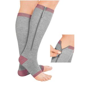 Blancheporte Kompresné ponožky na zips, s medeným vláknom sivá