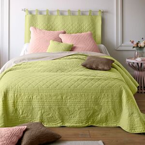 Blancheporte Jednofarebná prešívaná prikrývka na posteľ Cassandre lipová zelená 150x150cm