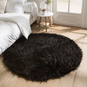 Blancheporte Okrúhly koberec s vysokým vlasom čierna pr.70cm