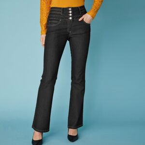 Blancheporte Bootcut džínsy s vysokým pásom, vnútor. dĺžka nohavíc 75 cm čierna 40