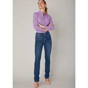 Blancheporte Rovné strečové džínsy, zapratý vzhľad modrá 42