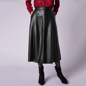 Blancheporte Koženková (1) midi sukňa, rozšírený strih čierna 38